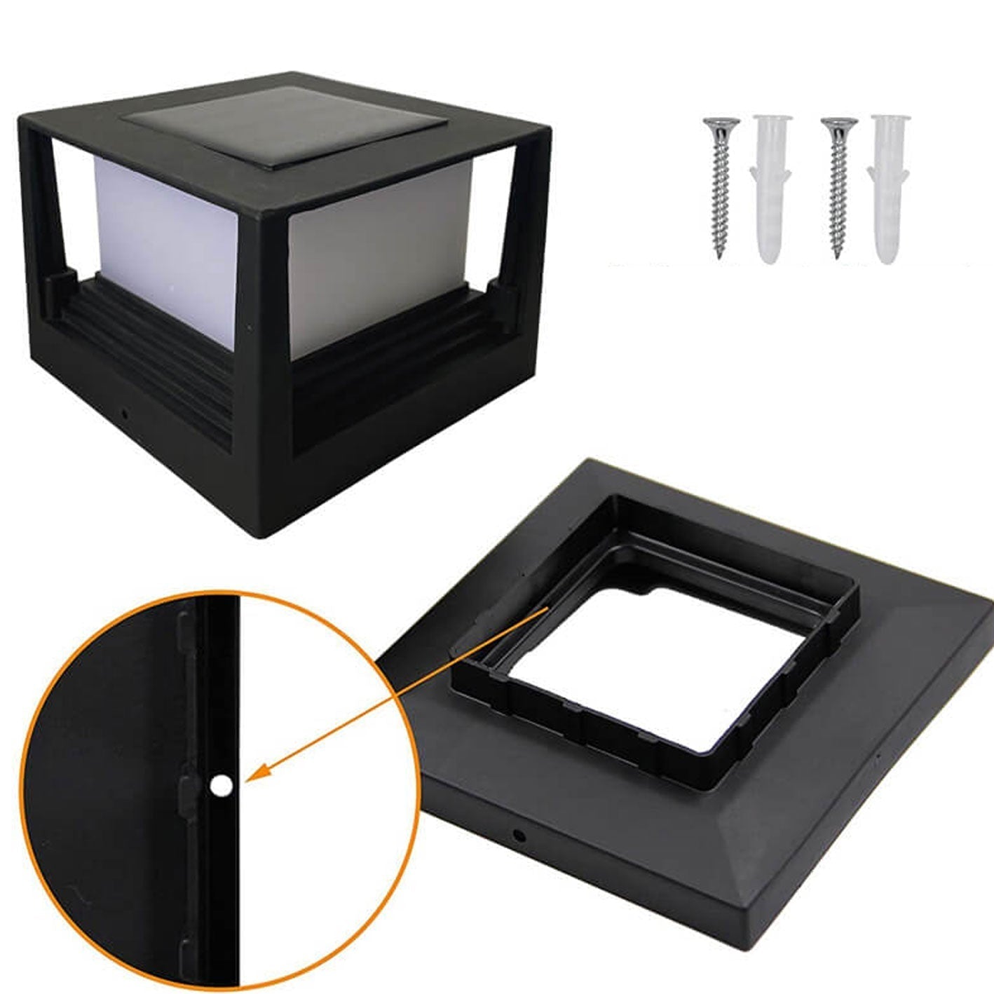 Outdoor Solar Pillar Head Light Square Pillar Head Light Garden Light Cuvalon