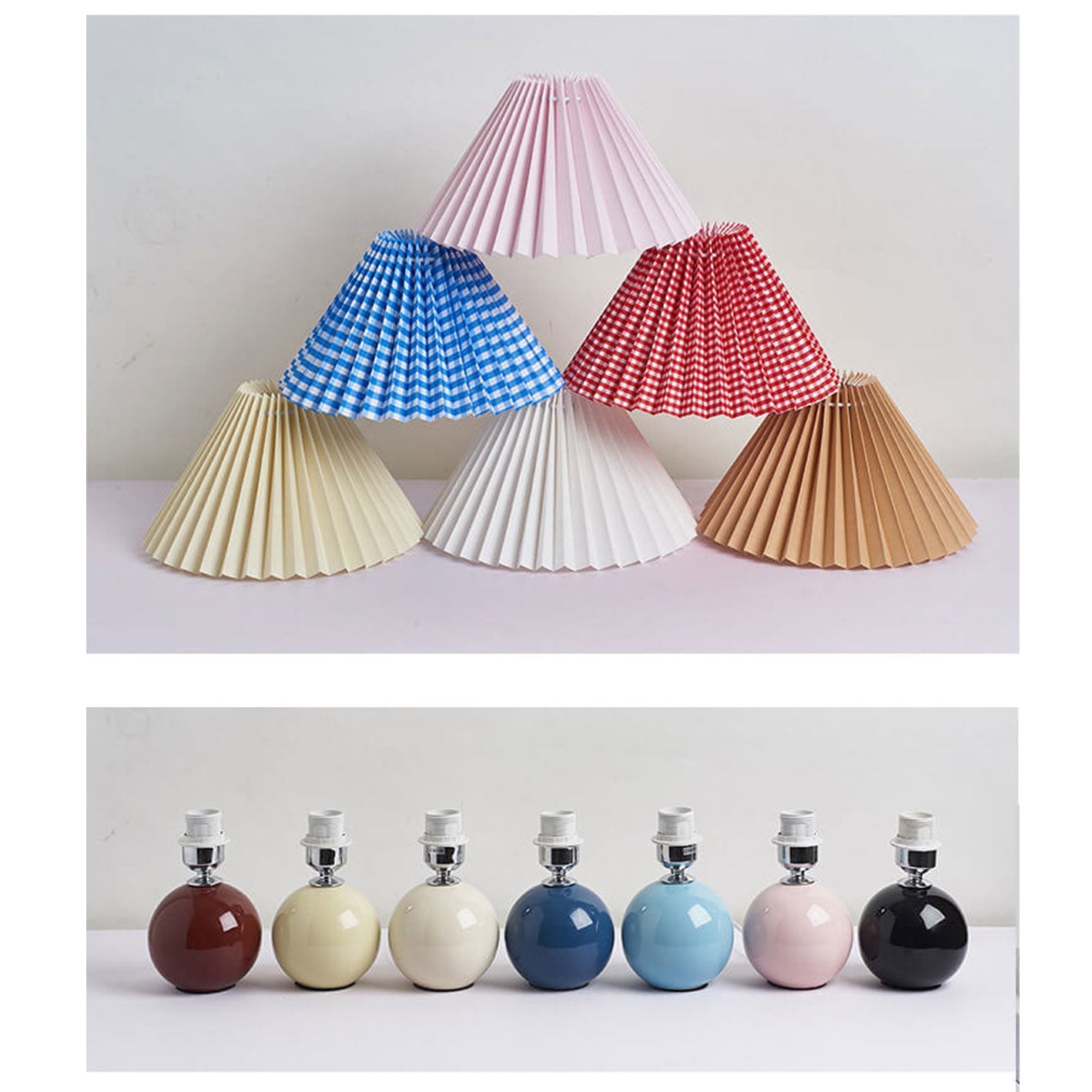 Nordic Minimalist Ceramic Pleated 1-Light Table Lamp Cuvalon
