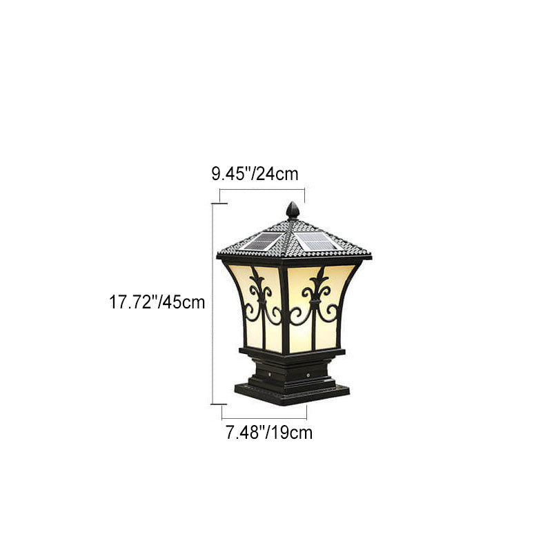 Modern Vintage Waterproof Patio Solar Outdoor Column Head Light Cuvalon