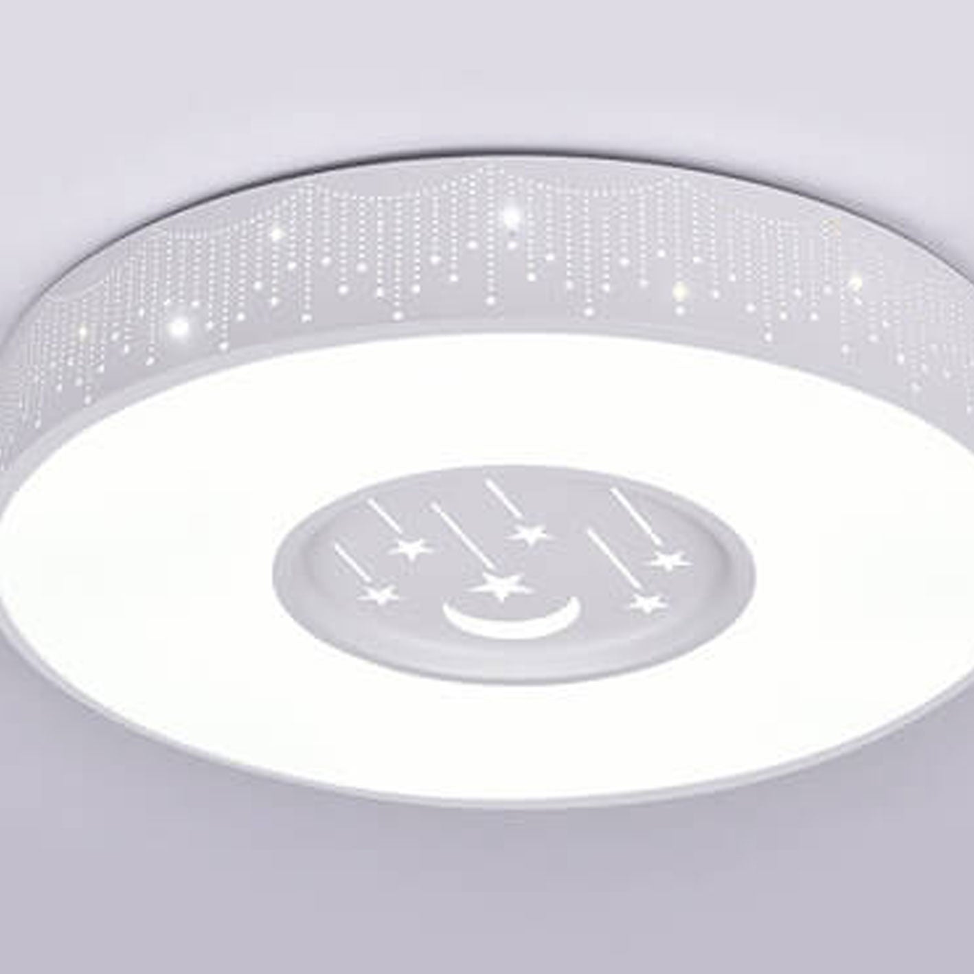 Modern Minimalist Starry Sky Round Children's LED Flush Mount Ceiling Light Cuvalon