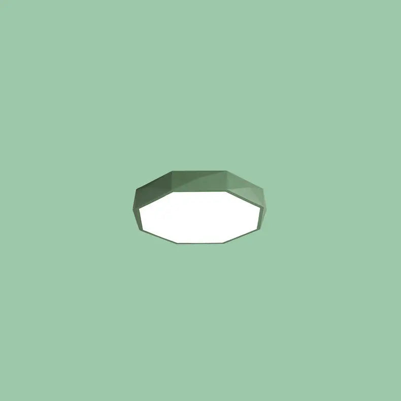 Nordic Macaron Diamond Geometry Iron Acrylic LED Flush Mount Ceiling Light Cuvalon