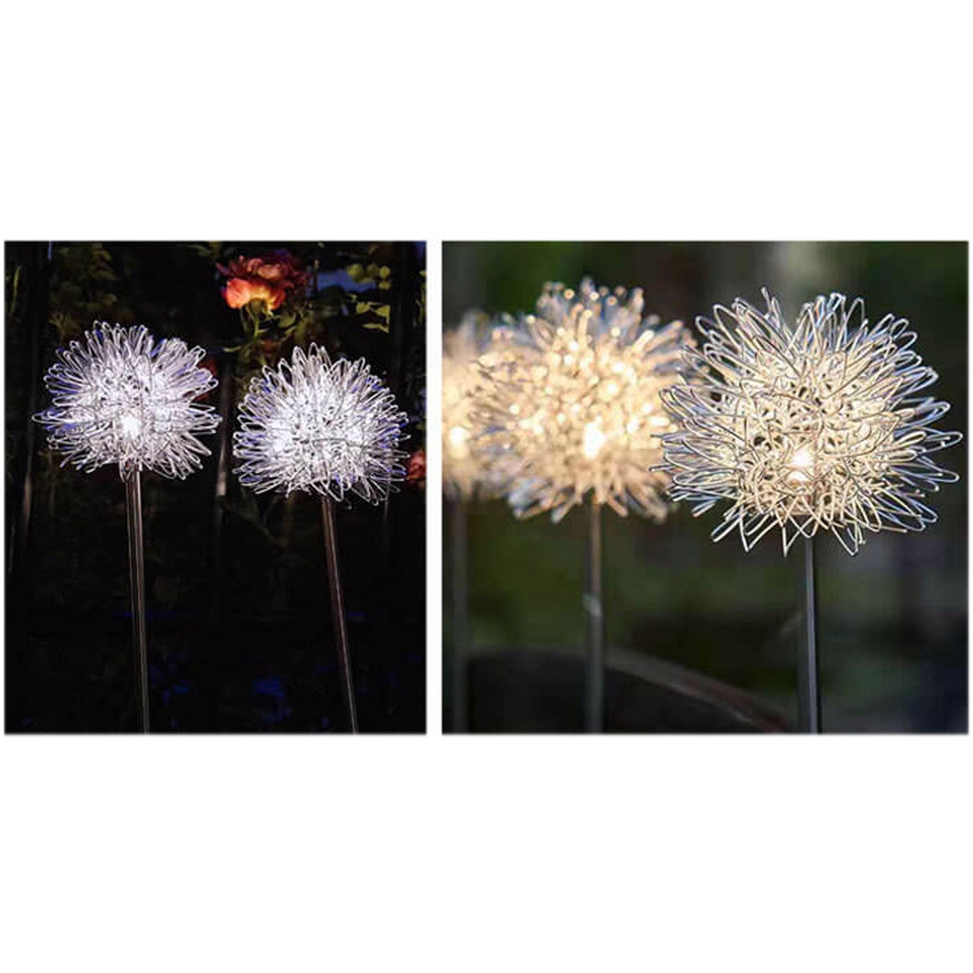 Solar Dandelion Aluminum Wire Globe Light LED Outdoor Waterproof Luminous Garden Insert Ground Landscape Light Cuvalon