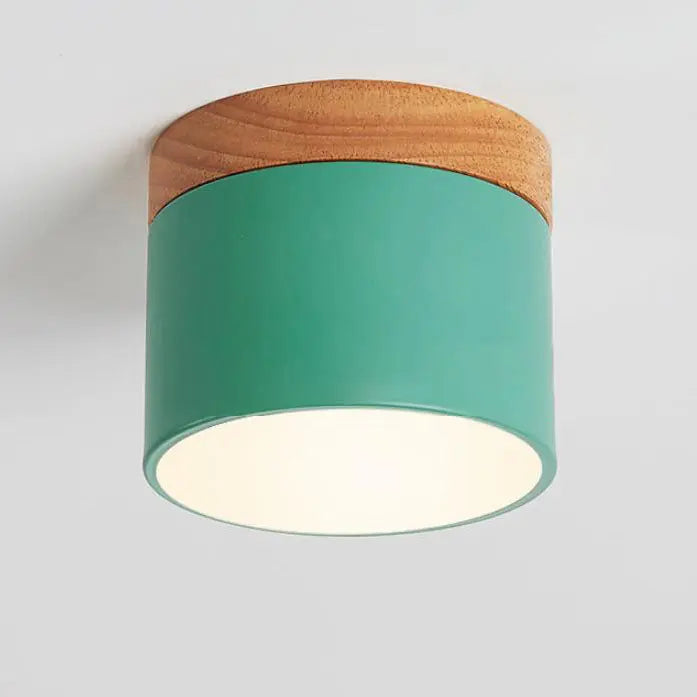 Scandinavian Macaroon Solid Color Log LED Flush Mount Ceiling Light Cuvalon