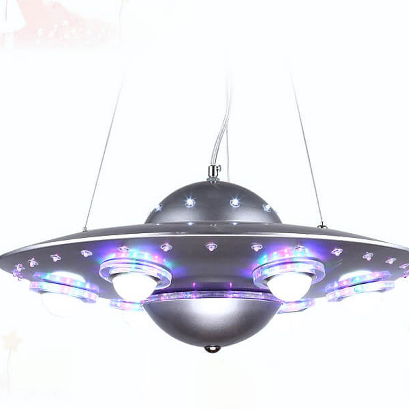Creative Cartoon UFO Flying Saucer LED Kids Chandelier Cuvalon