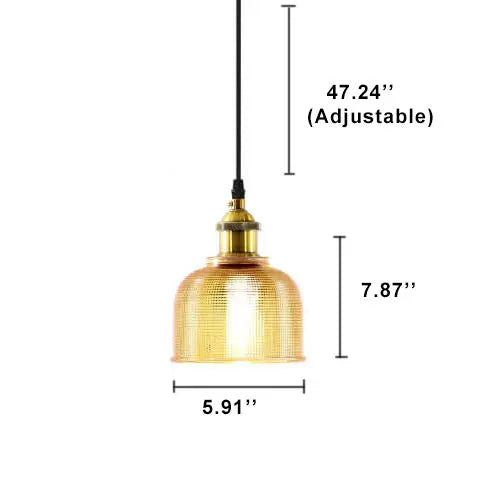 Vintage Textured Lattice Glass 1-Light Pendant Light Cuvalon