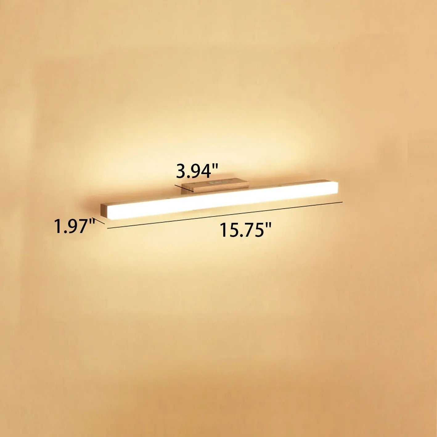 Nordic Minimalist Wooden Long Strip Vanity Light LED Wall Sconce Lamp Cuvalon