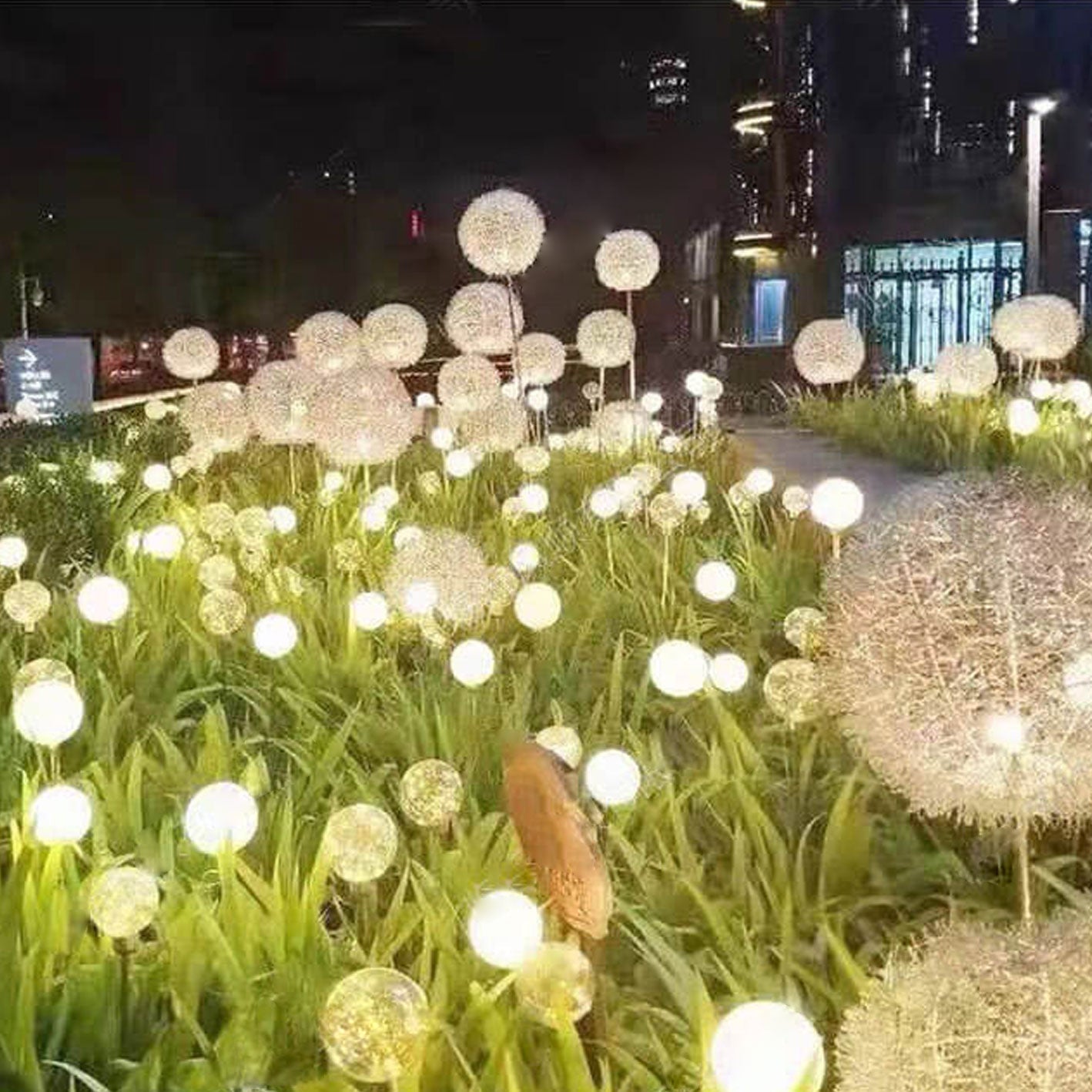 Solar Dandelion Aluminum Wire Globe Light LED Outdoor Waterproof Luminous Garden Insert Ground Landscape Light Cuvalon