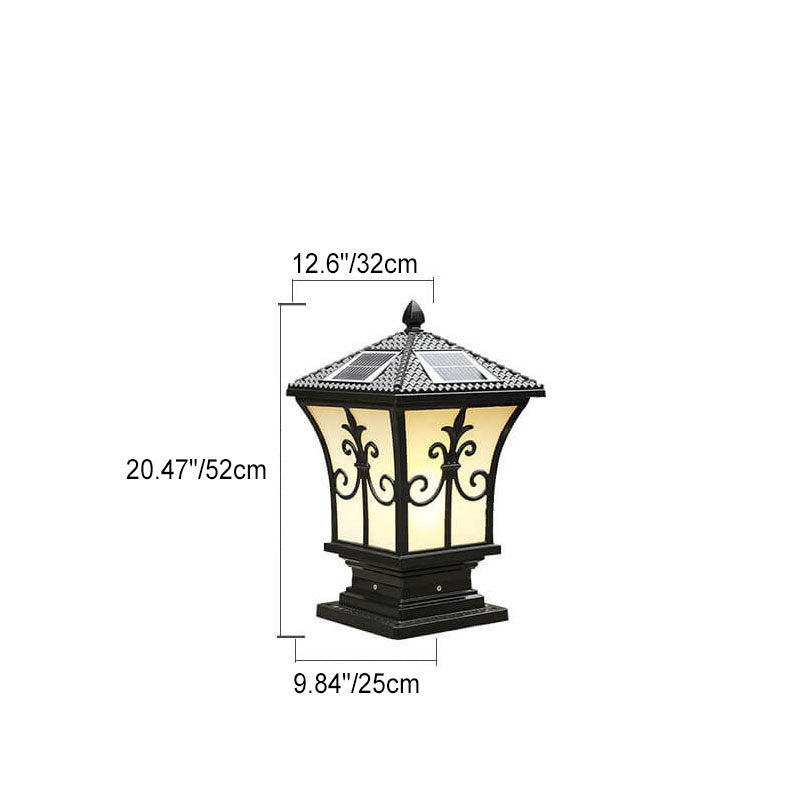Modern Vintage Waterproof Patio Solar Outdoor Column Head Light Cuvalon