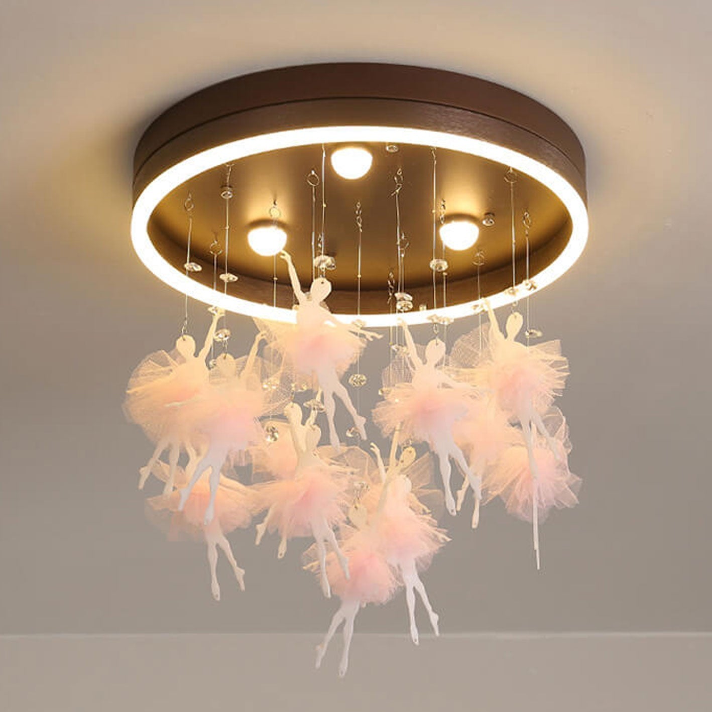 Modern Creative Cartoon Round Bird / Skirt Hanging LED Flush Mount Ceiling Light Cuvalon