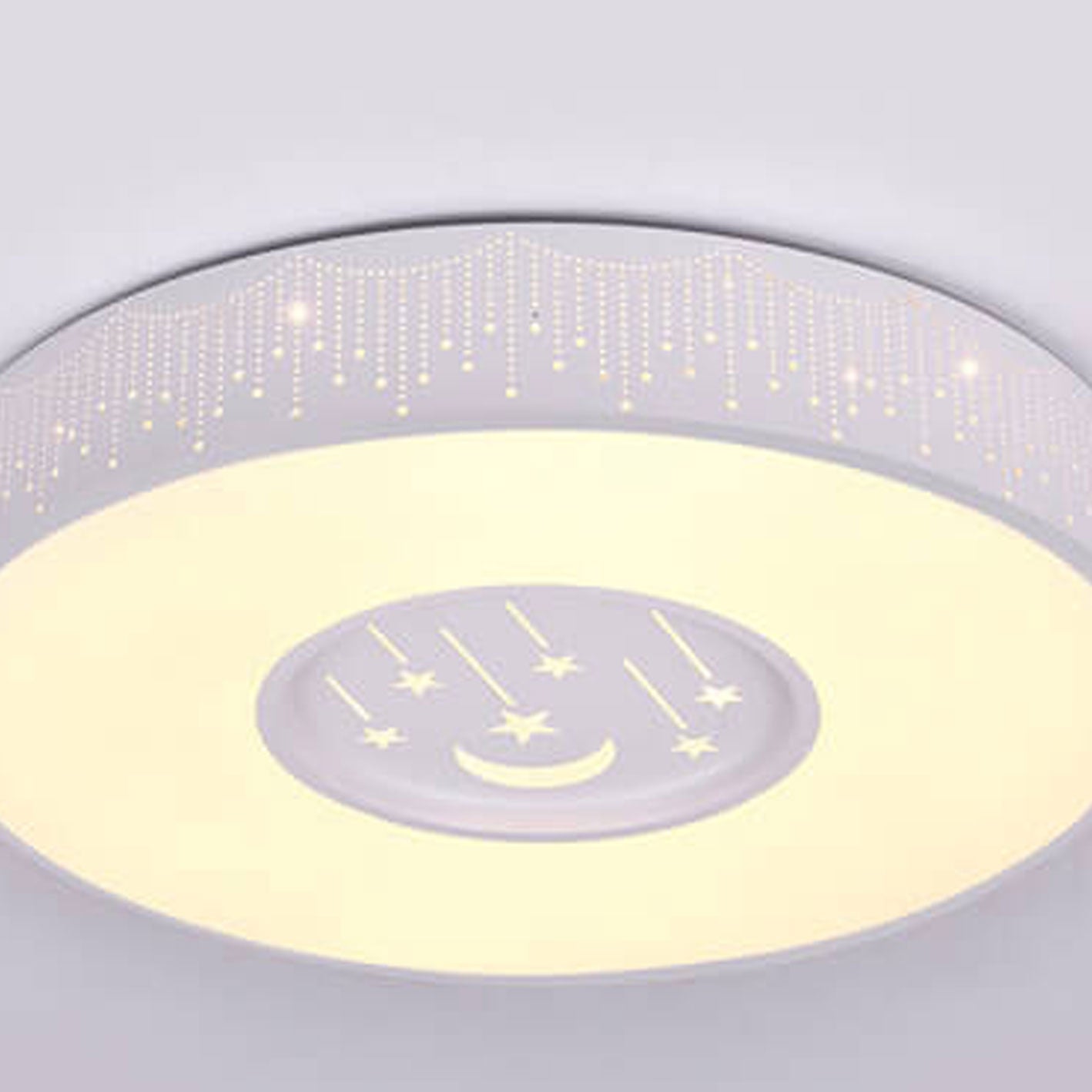 Modern Minimalist Starry Sky Round Children's LED Flush Mount Ceiling Light Cuvalon
