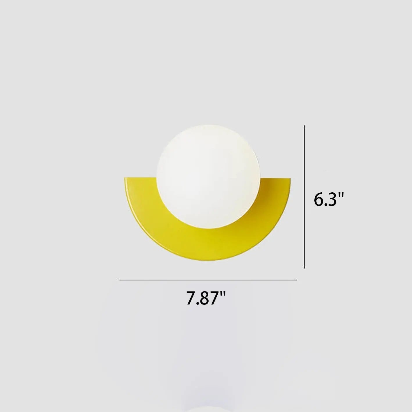 Modern Minimalist Glass Spherical Colorful Semicircle Design 1-Light Wall Sconce Lamp Cuvalon