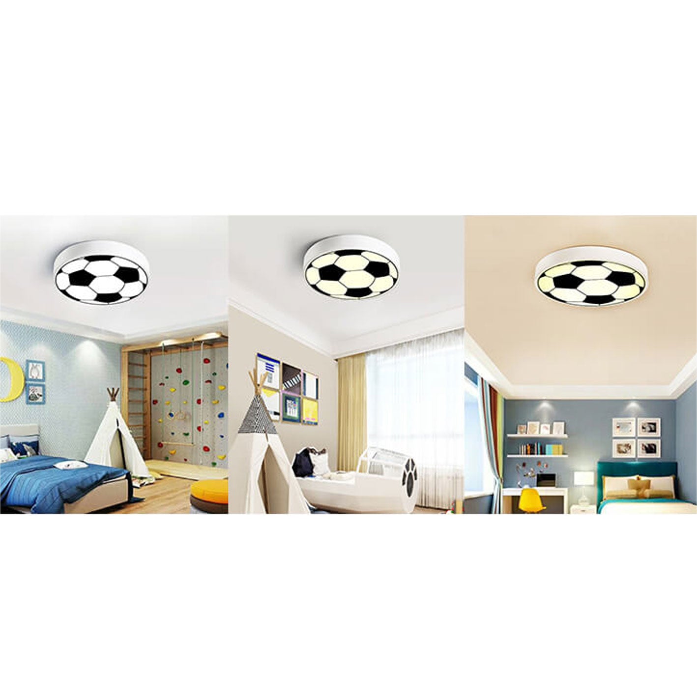 Cartoon Creative Round Football LED Kids Flush Mount Ceiling Light Cuvalon