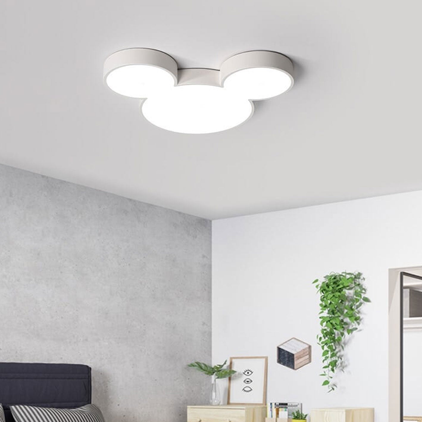 Mouse Cartoon Slim LED Flush Mount Ceiling Light Cuvalon