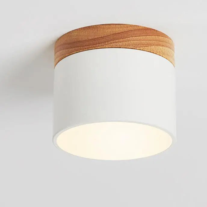 Scandinavian Macaroon Solid Color Log LED Flush Mount Ceiling Light Cuvalon