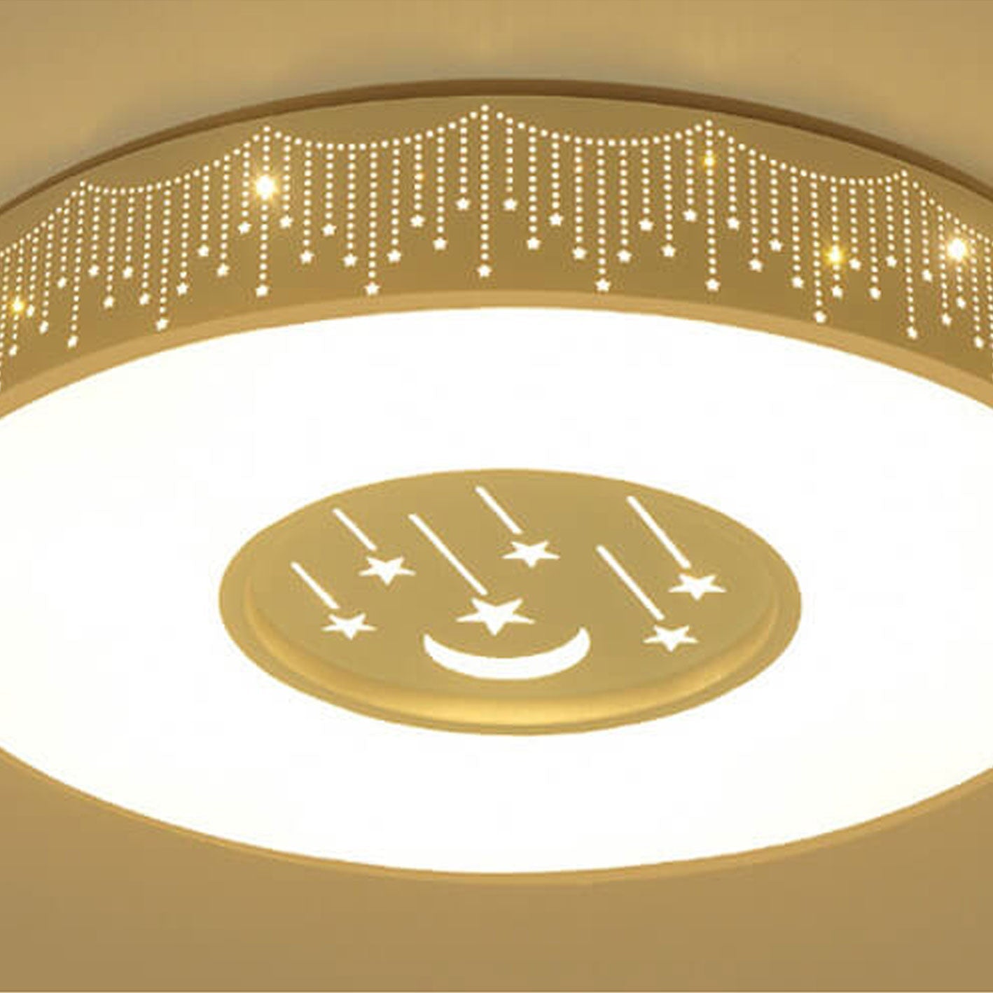 Modern Minimalist Starry Sky Round Children's LED Flush Mount Ceiling Light Cuvalon