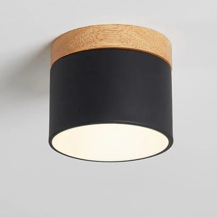 Scandinavian Macaroon Solid Color Log LED Flush Mount Ceiling Light Cuvalon
