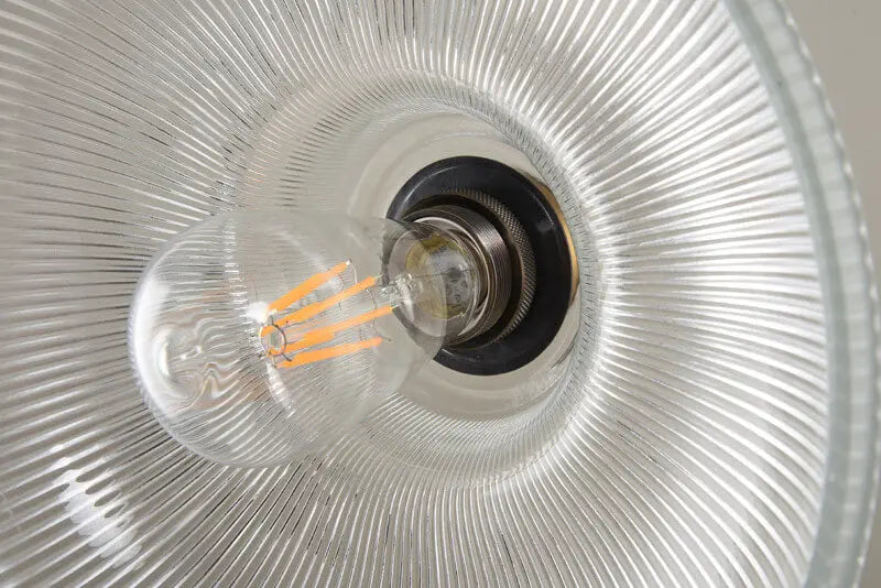 Vintage Striped Pot Lid Glass 1-Light Pendant Light Cuvalon