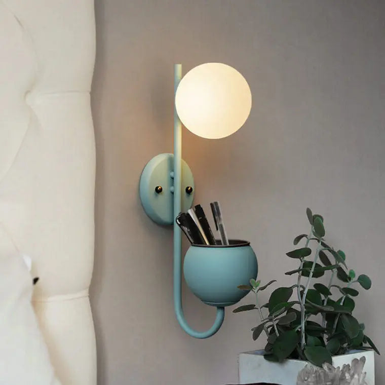 Sphere 1-Light Storage Box Planting Pot Decoration Wall Sconce Lamps Cuvalon