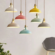 Industrial 1-Light Colorful Barn Shade Pendant Light Cuvalon