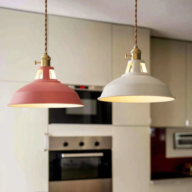 Industrial 1-Light Colorful Barn Shade Pendant Light Cuvalon
