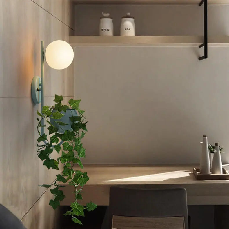 Sphere 1-Light Storage Box Planting Pot Decoration Wall Sconce Lamps Cuvalon