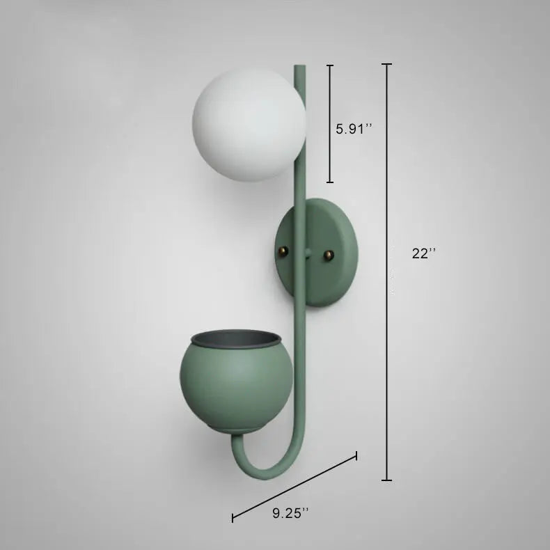 Sphere 1-Light Storage Box Planting Pot Decoration Wall Sconce Lamps Cuvalon