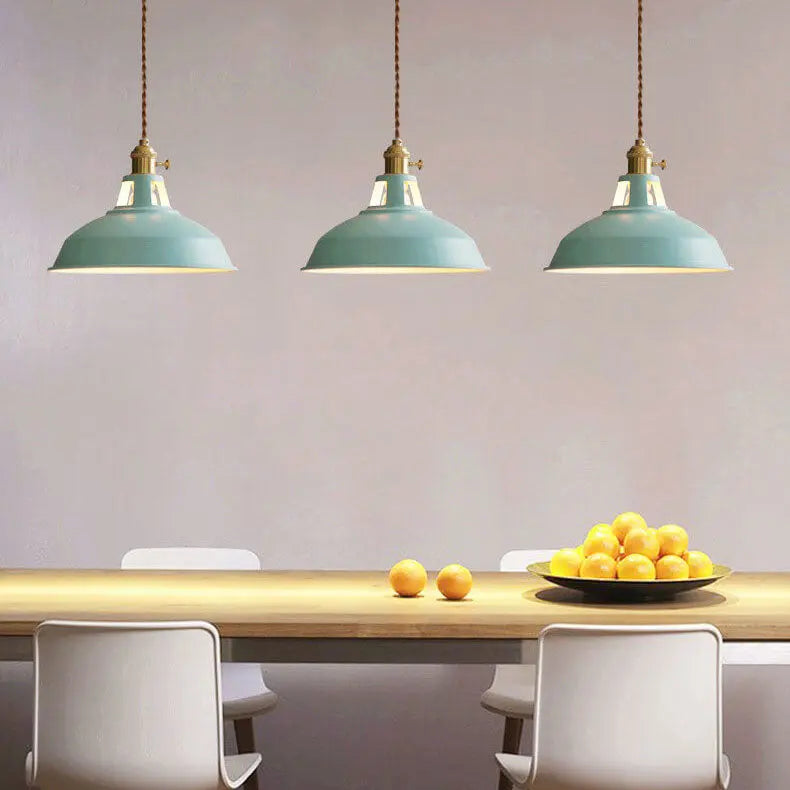 Industrial 1-Light Colorful Barn Shade Pendant Light Cuvalon