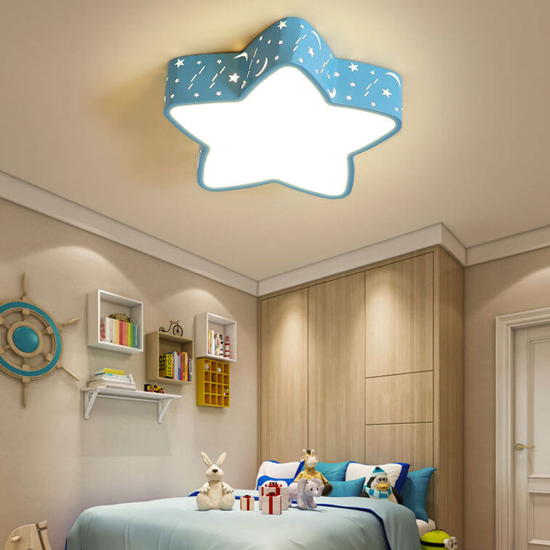 Cartoon Creative Star Shape LED Flush Mount Ceiling Light Cuvalon