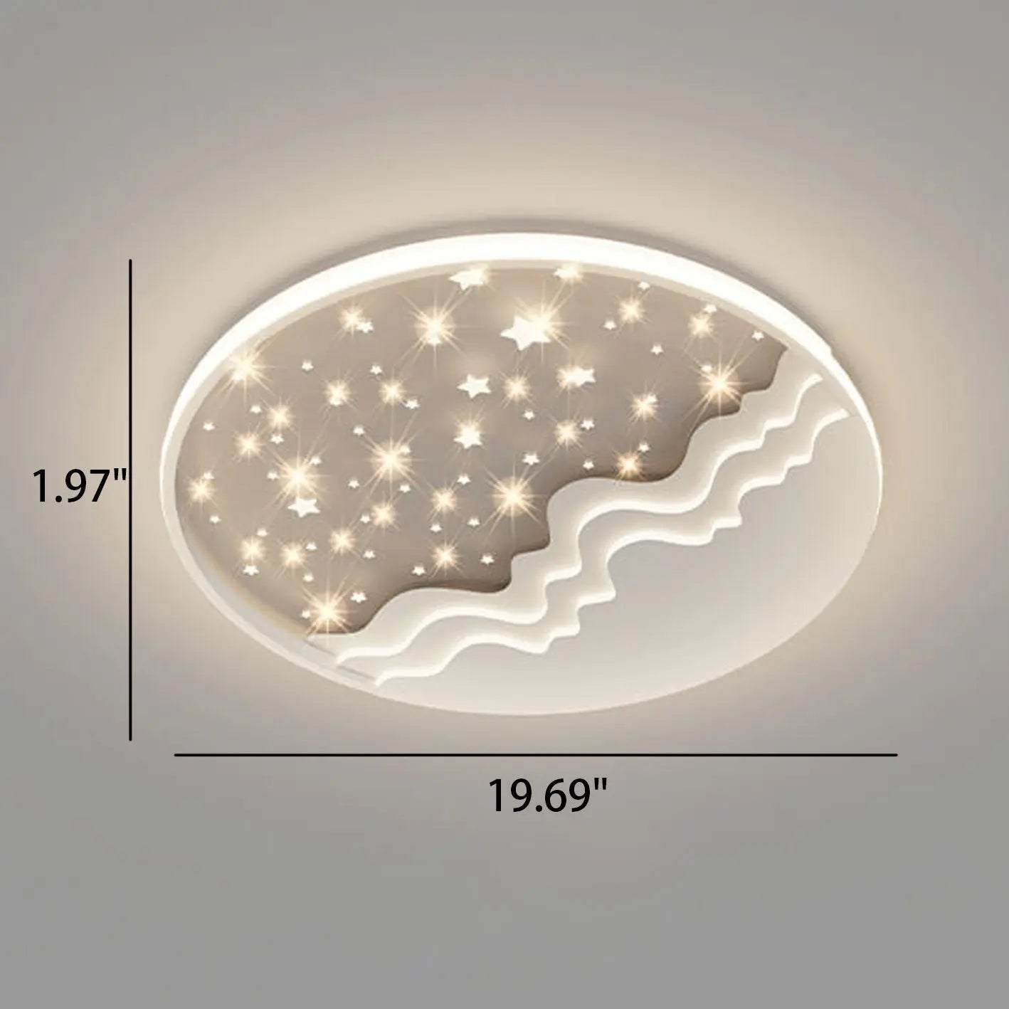 Nordic Creative Star Moon Round Aluminum LED Flush Mount Ceiling Light Cuvalon