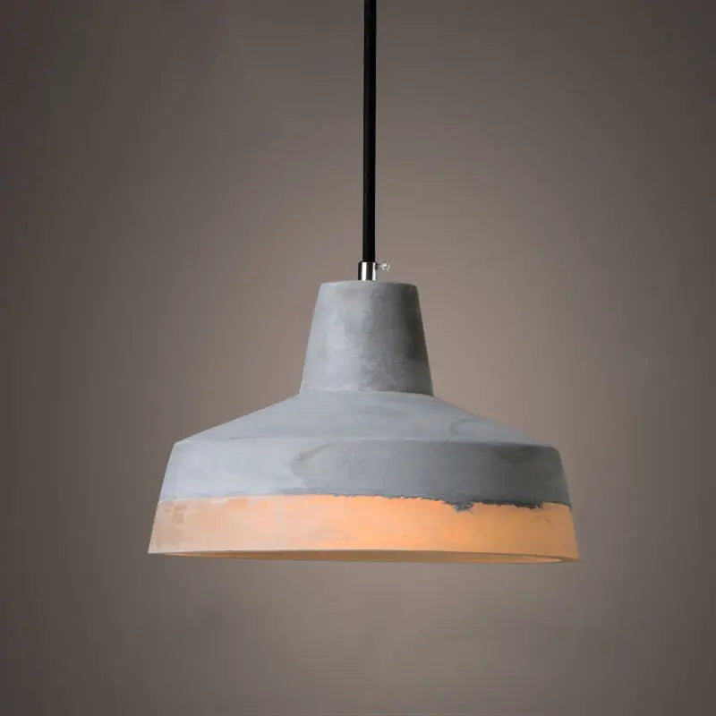 Industrial Minimalist Grey Shade 1-Light  Cement Pendant Light Cuvalon