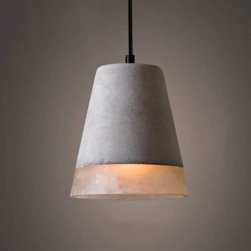 Industrial Minimalist Grey Shade 1-Light  Cement Pendant Light Cuvalon