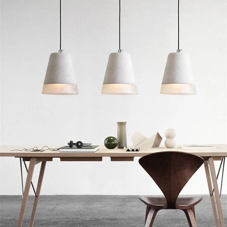 Industrial Minimalist Grey Shade 1-Light  Cement Pendant Light Cuvalon