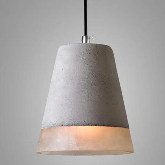 Industrial Minimalist Grey Shade 1-Light  Cement Pendant Light Cuvalon