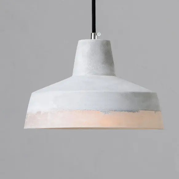 Industrial Minimalist Grey Shade 1-Light  Cement Pendant Light Cuvalon