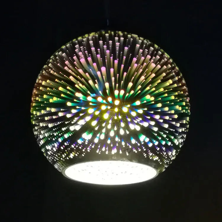 Modern Creative 3D Colorful Fireworks Glass 1-Light Dome Pendant Light Cuvalon