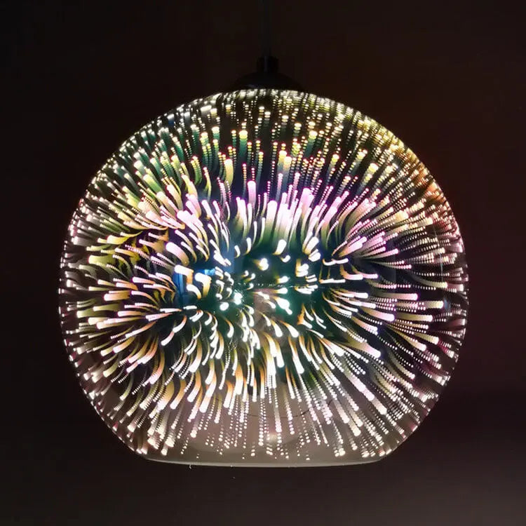 Modern Creative 3D Colorful Fireworks Glass 1-Light Dome Pendant Light Cuvalon