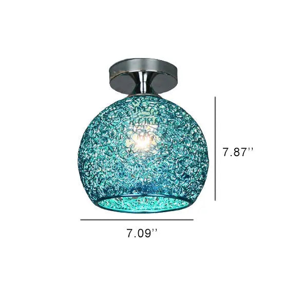 Modern Colorful 1-Light Dome Semi-Flush Mount Light Cuvalon