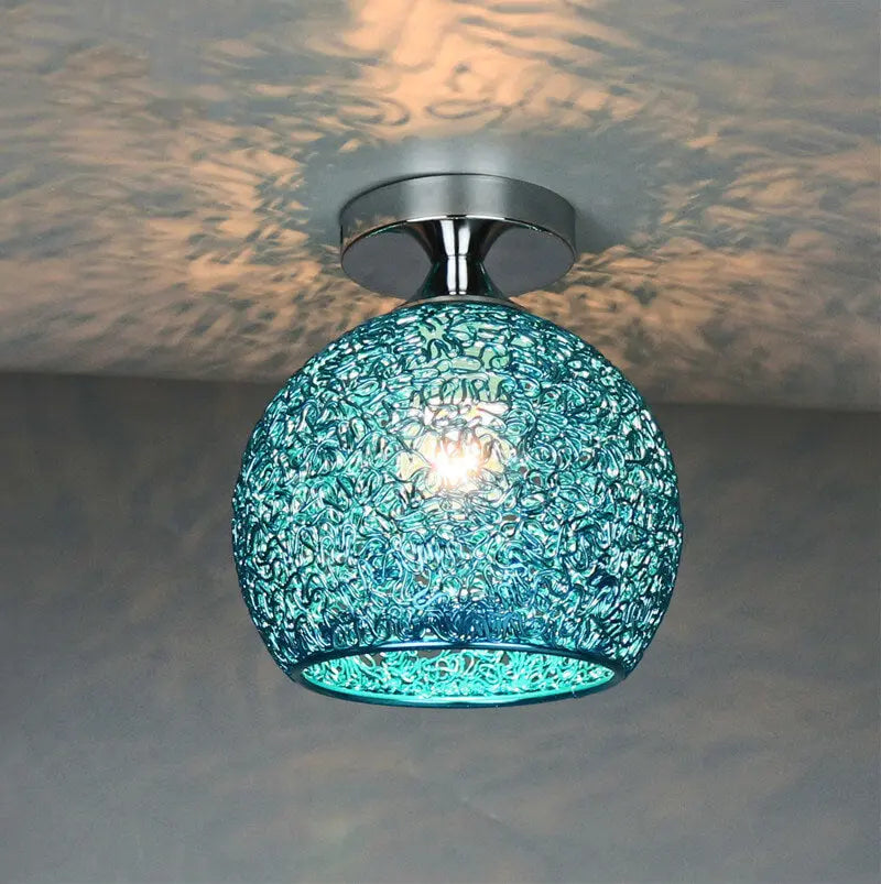Modern Colorful 1-Light Dome Semi-Flush Mount Light Cuvalon