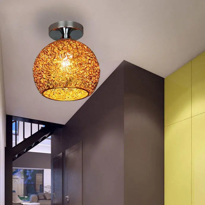Modern Colorful 1-Light Dome Semi-Flush Mount Light Cuvalon