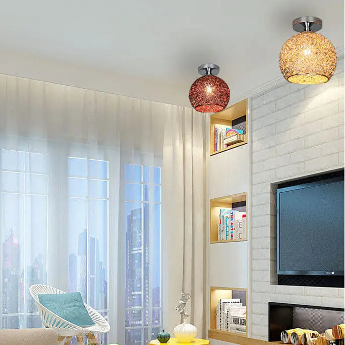 Modern Colorful 1-Light Dome Semi-Flush Mount Light Cuvalon