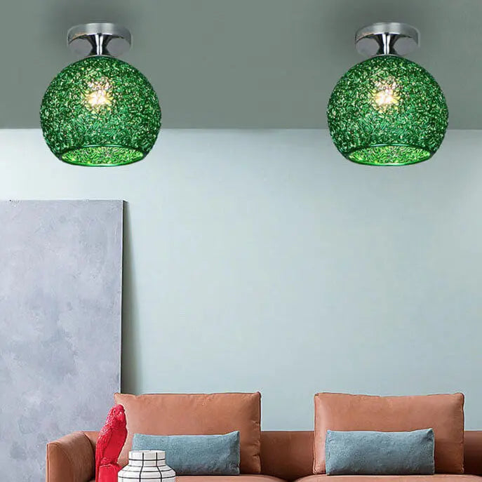 Modern Colorful 1-Light Dome Semi-Flush Mount Light Cuvalon