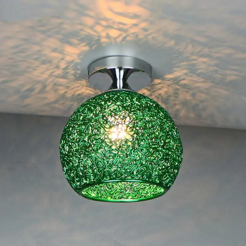 Modern Colorful 1-Light Dome Semi-Flush Mount Light Cuvalon