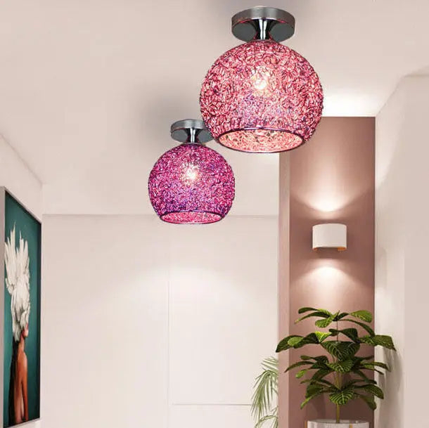 Modern Colorful 1-Light Dome Semi-Flush Mount Light Cuvalon