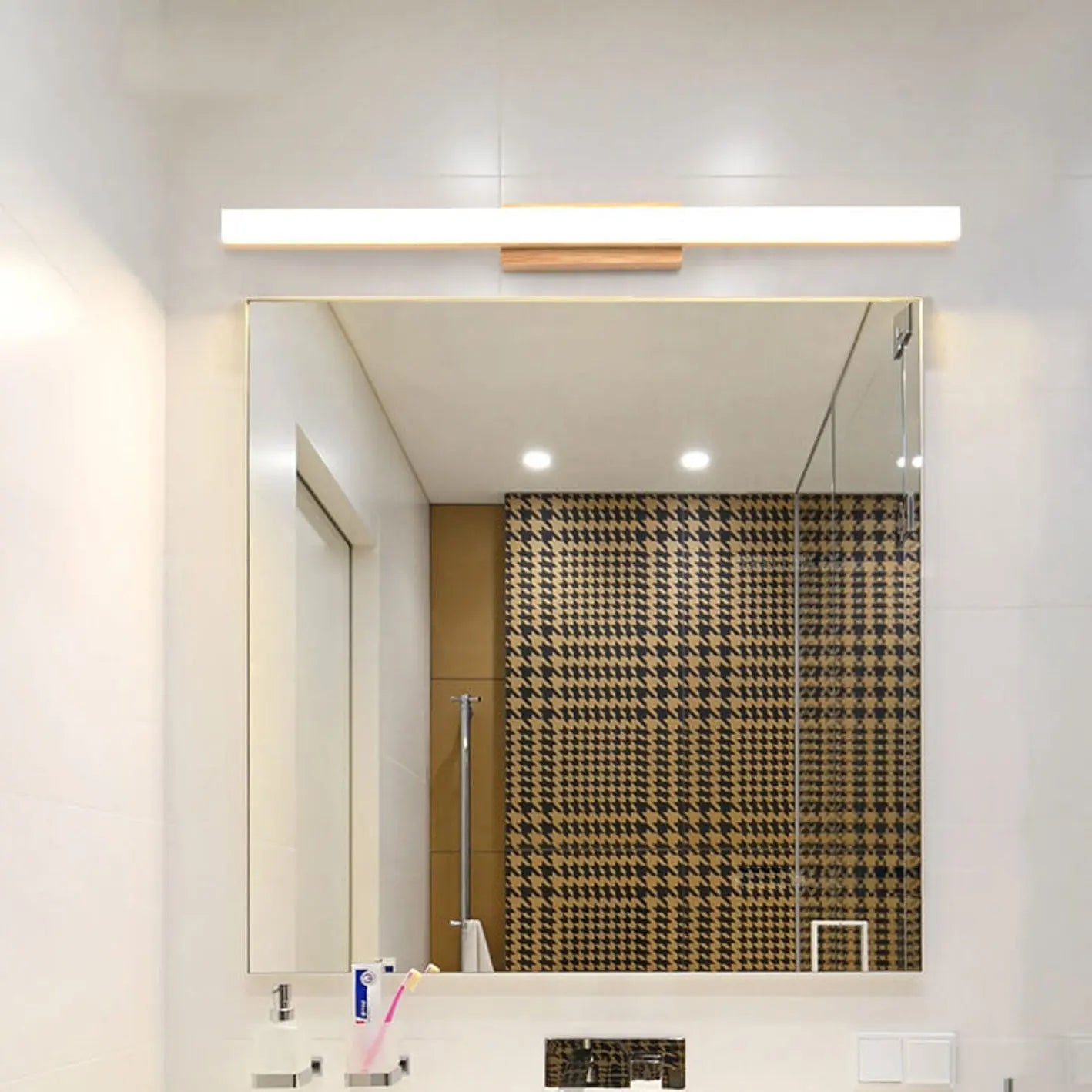Nordic Minimalist Wooden Long Strip Vanity Light LED Wall Sconce Lamp Cuvalon