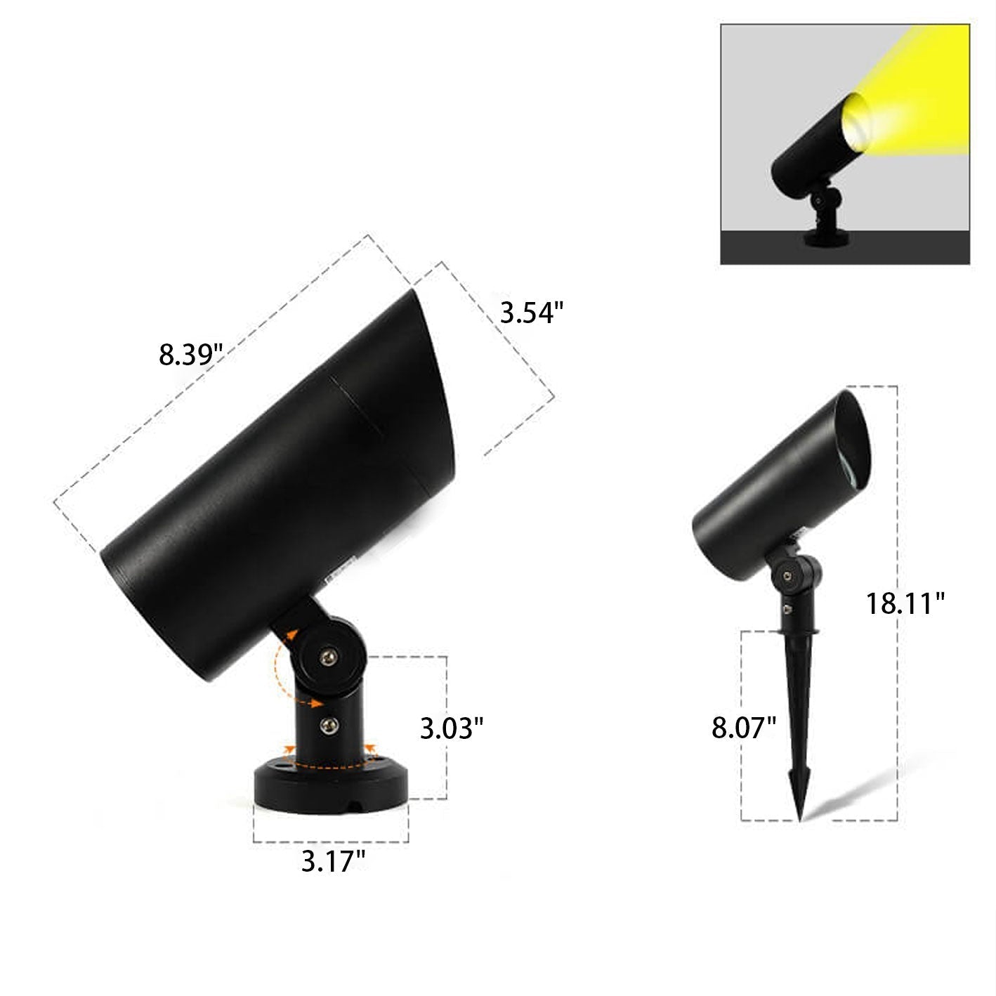Outdoor Waterproof Spotlight LED Garden Lighting Lawn Ground Insert Landscape Light Cuvalon