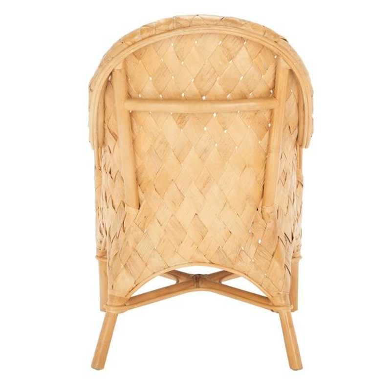 Handwoven Rattan Lounge Chair With Armrest - Contemporary Nordic Balcony & Patio & Living Room Indoor Outdoor Accent Chair With Waterproof Cushion Cuvalon