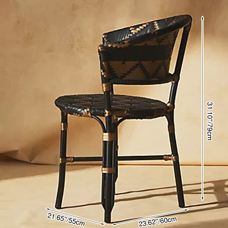 Traditional French Bistro Rattan Weaving Dining Chair With Handwoven Geometric Pattern - Back Chair For Dining Room & Cafe Cuvalon
