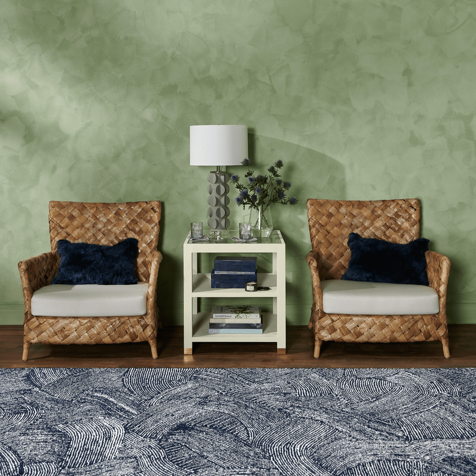 Contemporary Nordic Artisan Indonesian Natural Rattan Weaving Lounge Chair - Armchair With Thick Handwoven Texture For Living Room Cuvalon