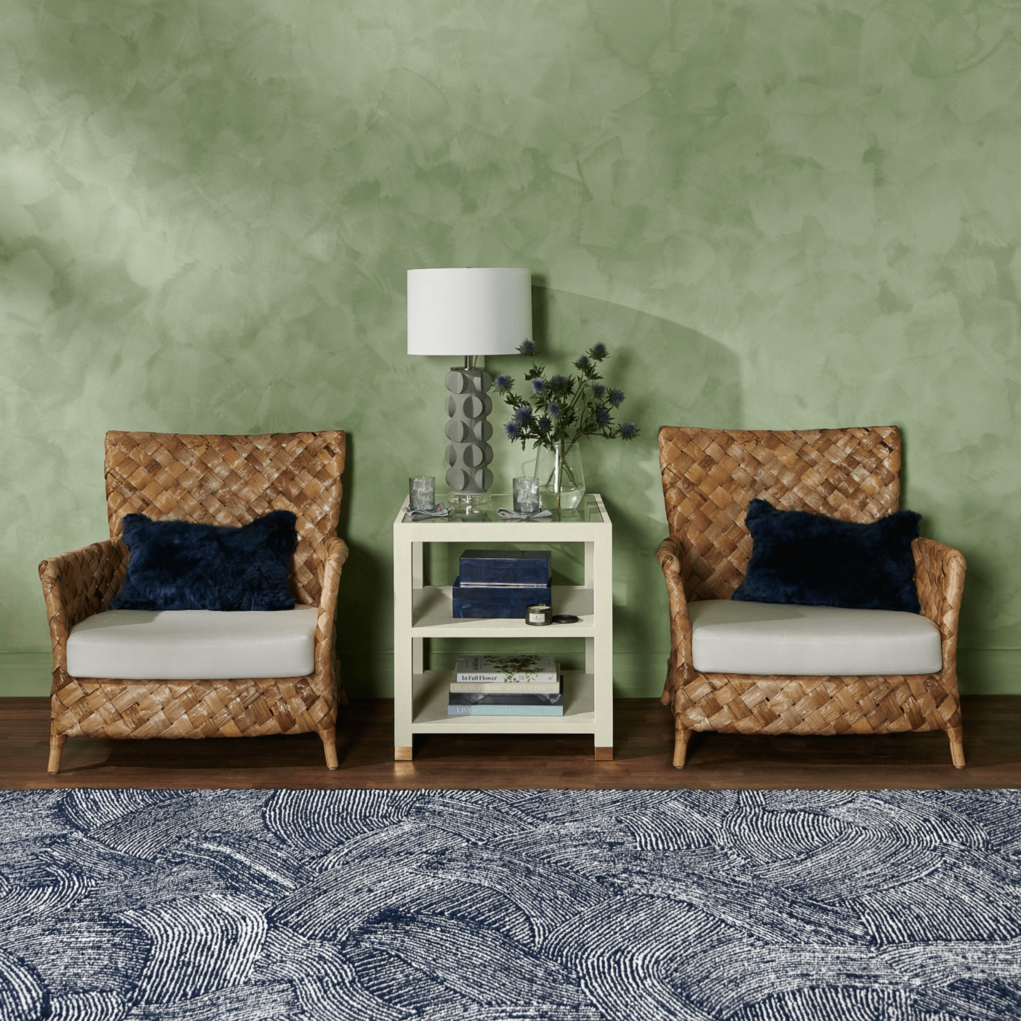 Contemporary Nordic Artisan Indonesian Natural Rattan Weaving Lounge Chair - Armchair With Thick Handwoven Texture For Living Room Cuvalon