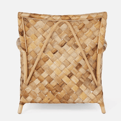Contemporary Nordic Artisan Indonesian Natural Rattan Weaving Lounge Chair - Armchair With Thick Handwoven Texture For Living Room Cuvalon